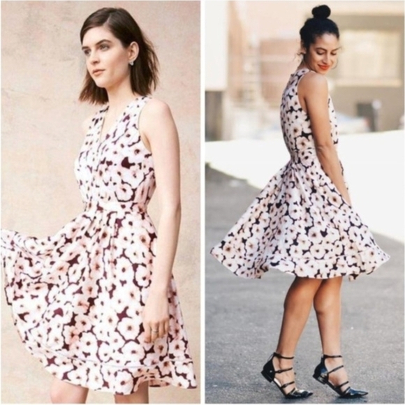 Banana Republic Dresses & Skirts - Banana Republic Cabernet and Blush Floral Dress Size Zero 0